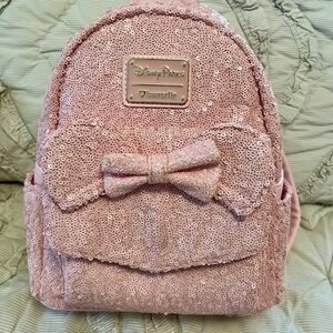 Loungefly Pink Glitter Backpack with Bow